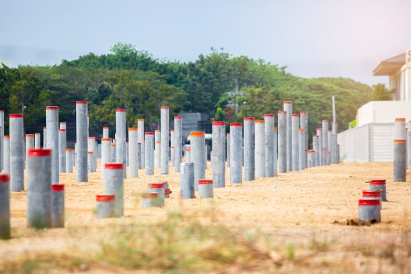 Concrete Pile Installation in Benton